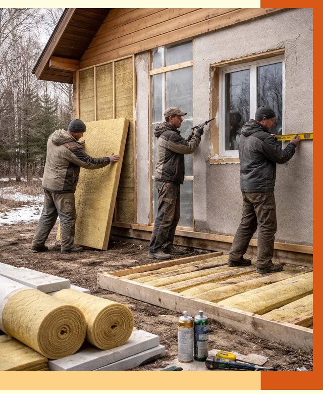 Утепление дачного дома в Энгельсе от 5063 руб/м2 — недорого | ТепломастерЭнг