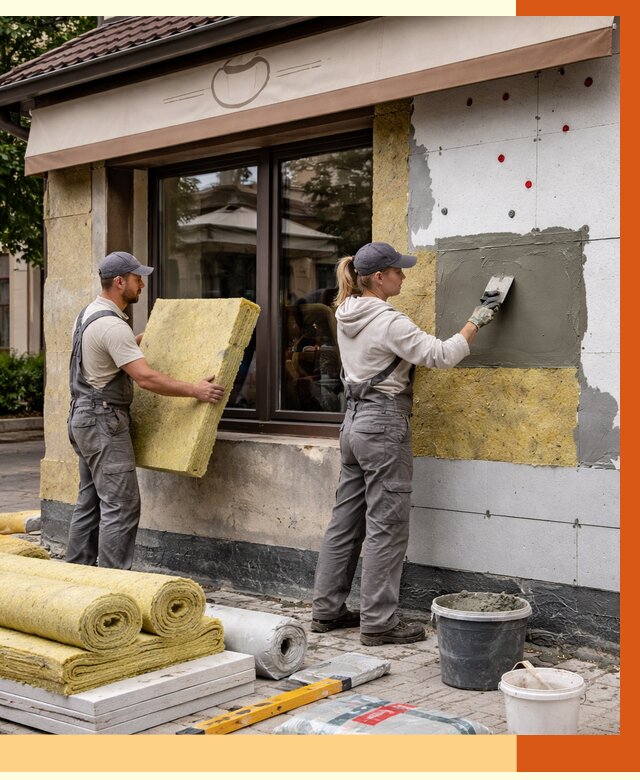 Утепление кафе в Энгельсе от 4477 руб/м2 — комплексно под ключ | ТепломастерЭнг